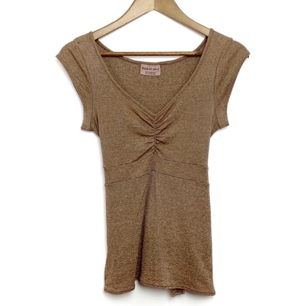 Michael Stars Gold Shine Tie Back Top - Size M